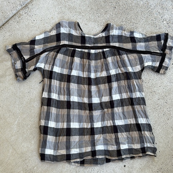 Anthropologie Maeve Plaid Kimono Sleeve Tie Waist Tunic Dress Size Medium - Picture 7 of 11